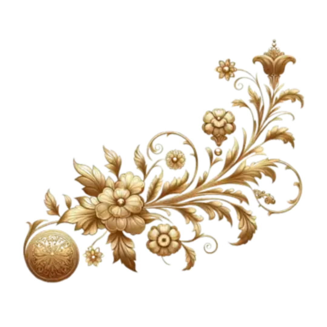 AHD 096855 GOLD & SILVER RHIMESTONE FLOWER DESIGN